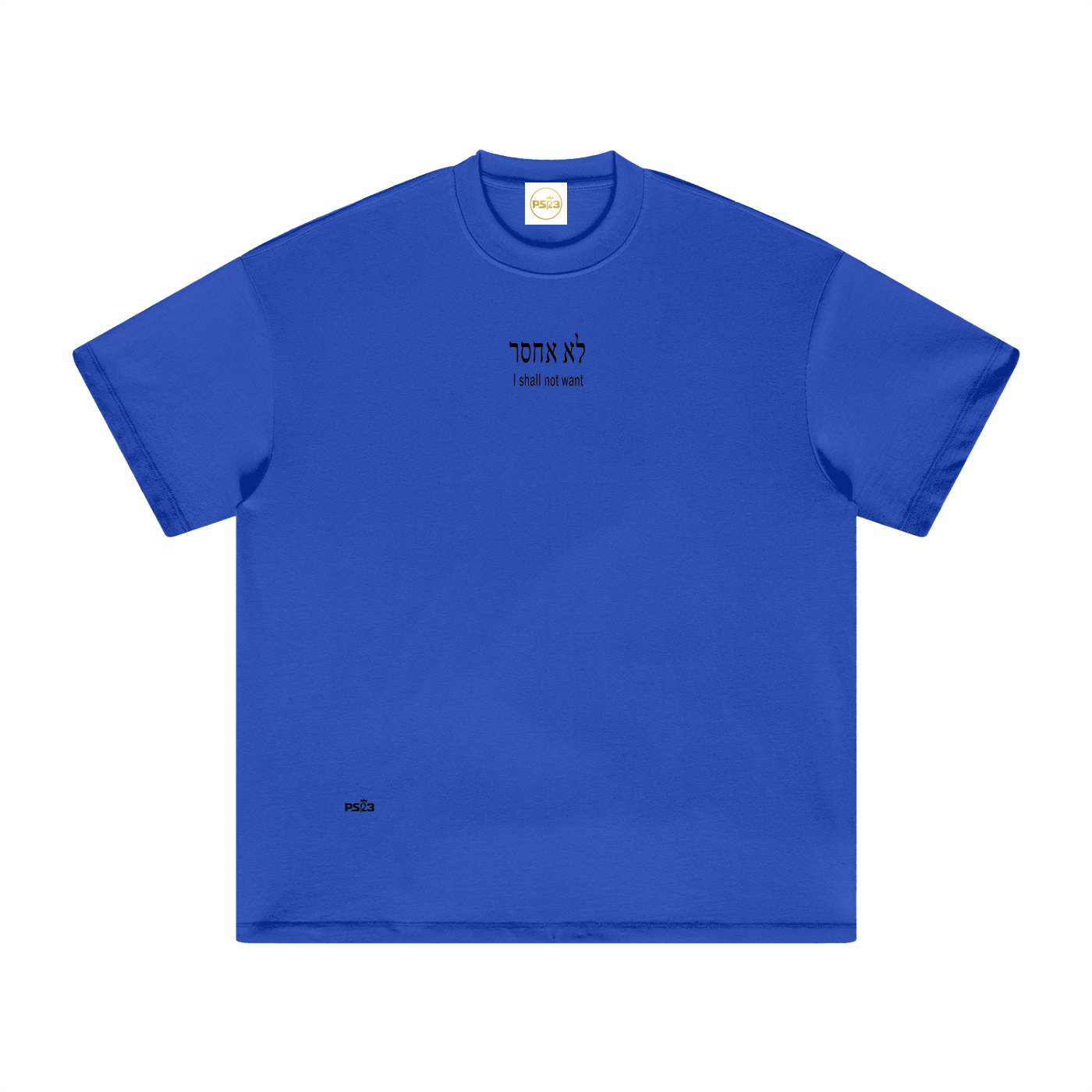 PS23 Hebrew I shall not want Heavyweight Earth Tone T-Shirt