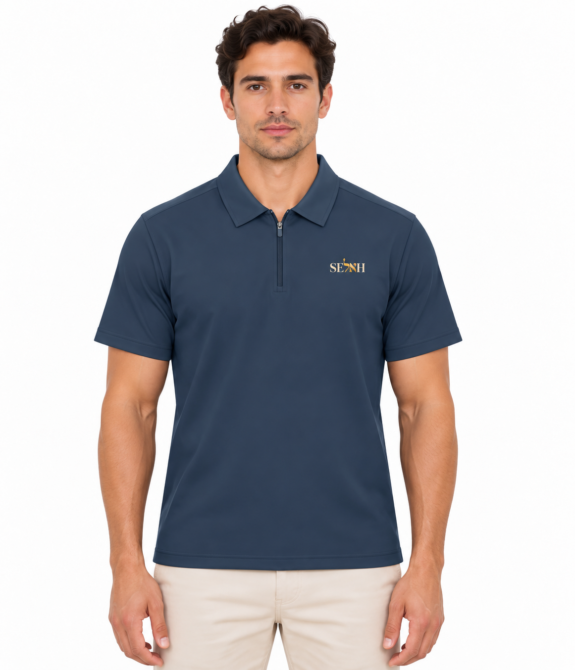PS23 Bilingual Concept Selah Men's Quarter-Zip Performance Polo Shirt