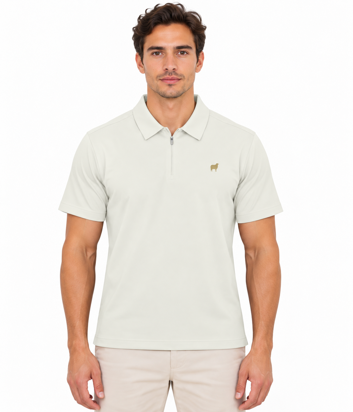 PS23 Sheep Men's Quarter-Zip Performance Polo Shirt