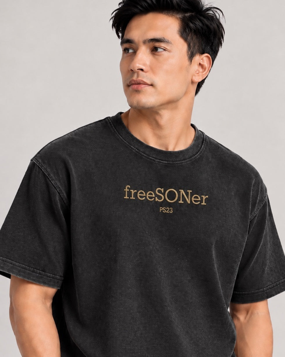 PS23 Embroidery freeSONer Mineral Wash Waffle Knit T-Shirt