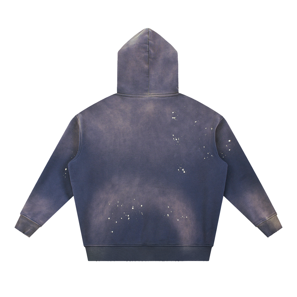 PS23 Hebrew Psalm 23:1 Vintage Washed Frayed Fleece Hoodie