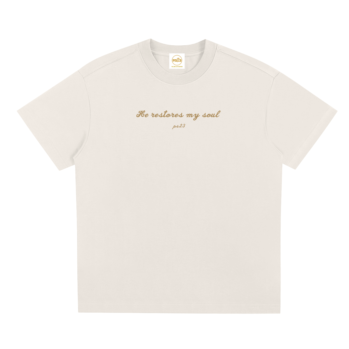 PS23 Embroidery He Restores My Soul Sorona Quick-Dry Cooling T-Shirt