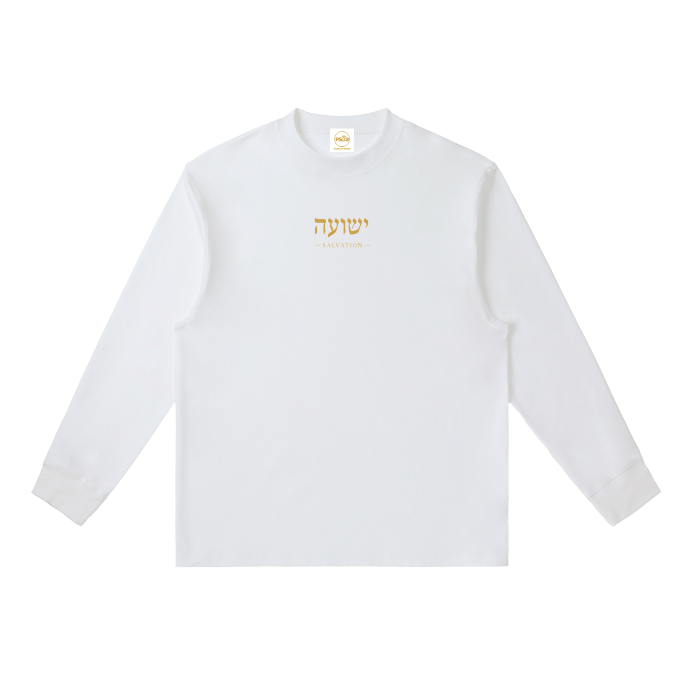 PS23 Hebrew Salvation Essential Crewneck Long-Sleeve T-Shirt