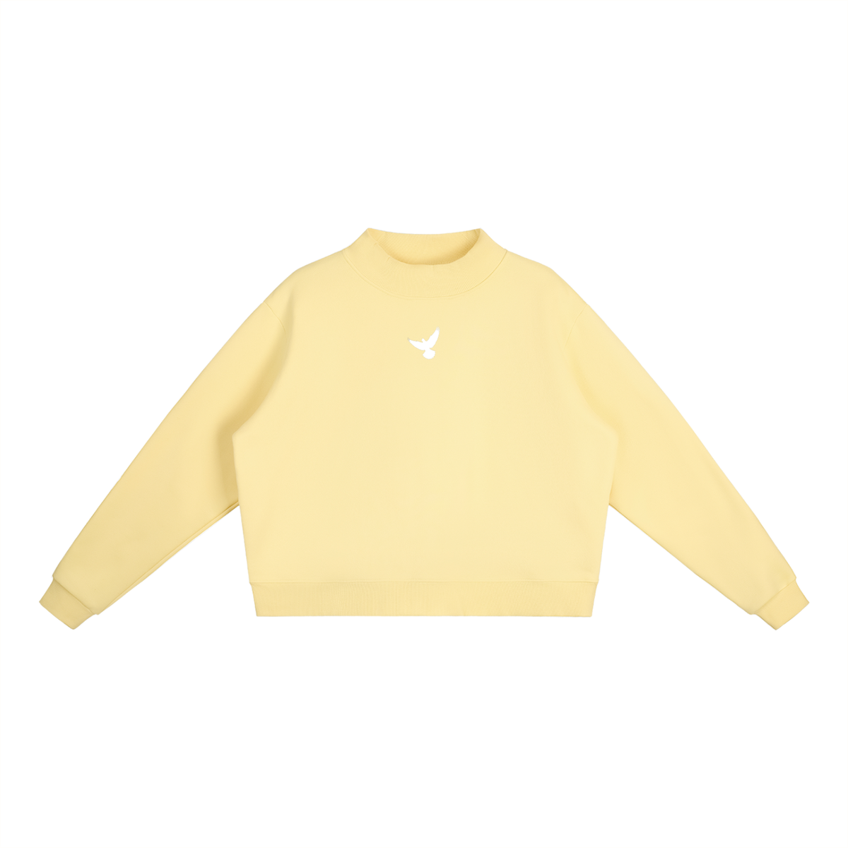 PS23 Dove Women Essential Fleece Mock-Neck Crew Sweatshirt