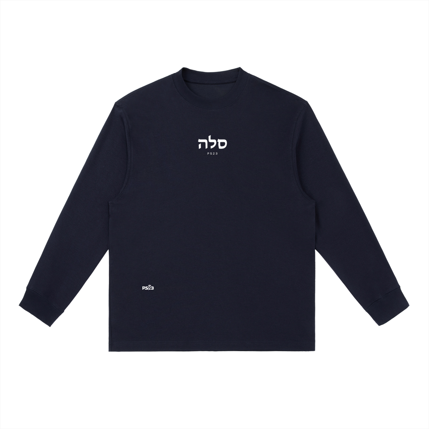 PS23 Hebrew Selah Essential Crewneck Long-Sleeve T-Shirt