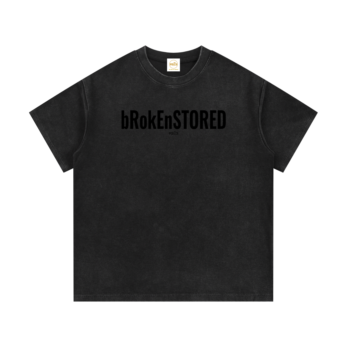 PS23 Brokenstored Mineral Wash Waffle Knit T-Shirt