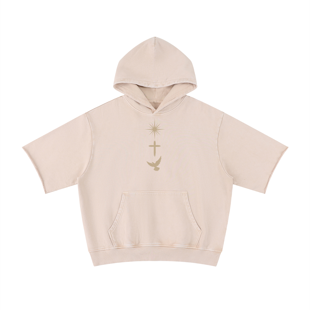 PS23 Trinity Unisex Mineral Wash Short Sleeve Hoodie