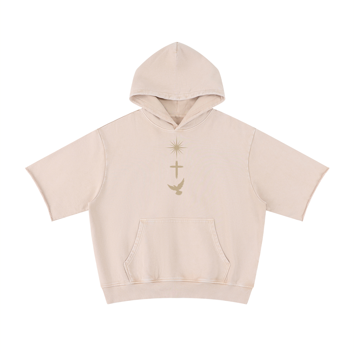 PS23 Trinity Unisex Mineral Wash Short Sleeve Hoodie