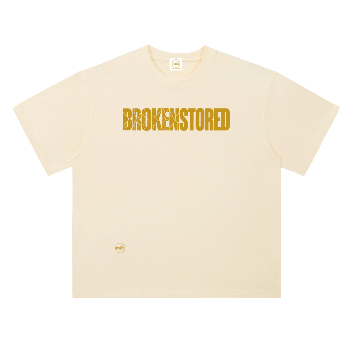 PS23 Brokenstored Gold Heavyweight Drop Shoulder Cotton T-Shirt