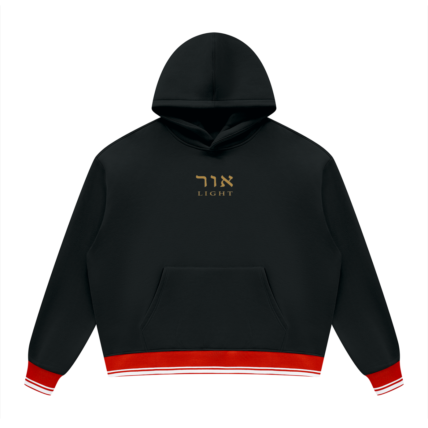 PS23 Hebrew Light Unisex Oversized Color Block Fleece Hoodie