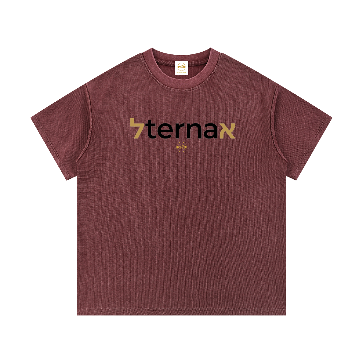 PS23 Bilingual eternal Mineral Wash Waffle Knit T-Shirt