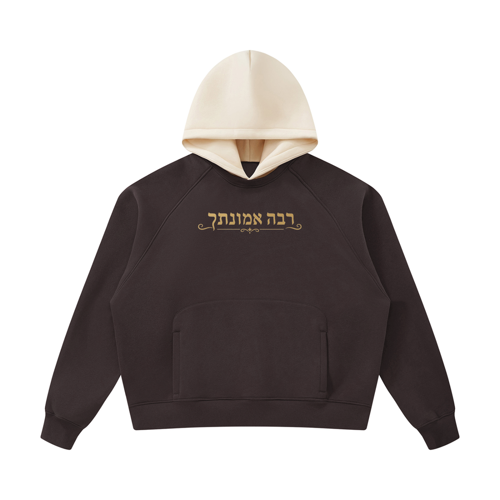 PS23 Hebrew Great is Thy Faithfulness Unisex Fleece Raglan Color Block Hoodie