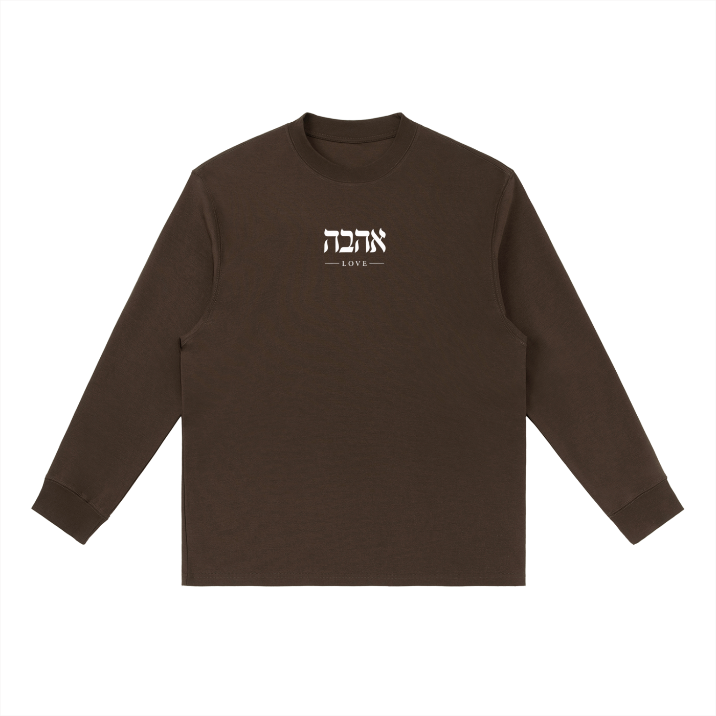 PS23 Hebrew Love Essential Crewneck Long-Sleeve T-Shirt