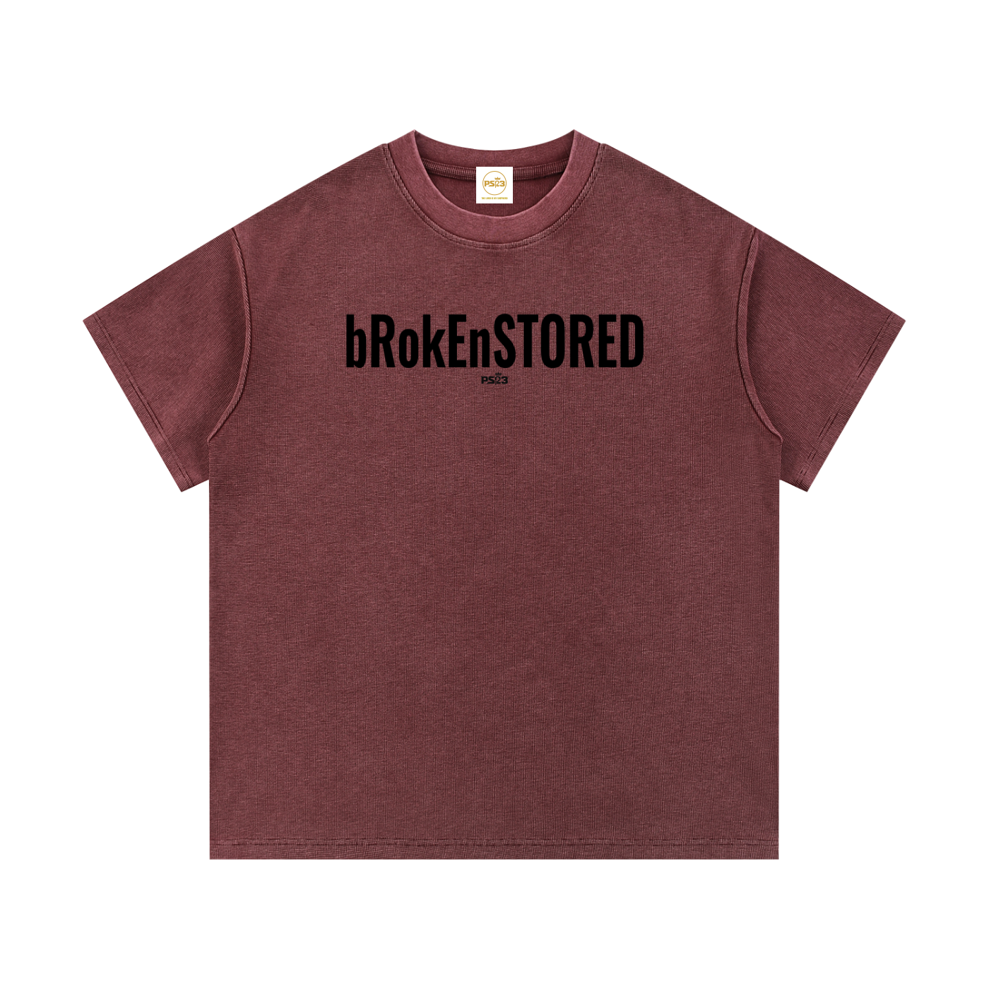 PS23 Brokenstored Mineral Wash Waffle Knit T-Shirt