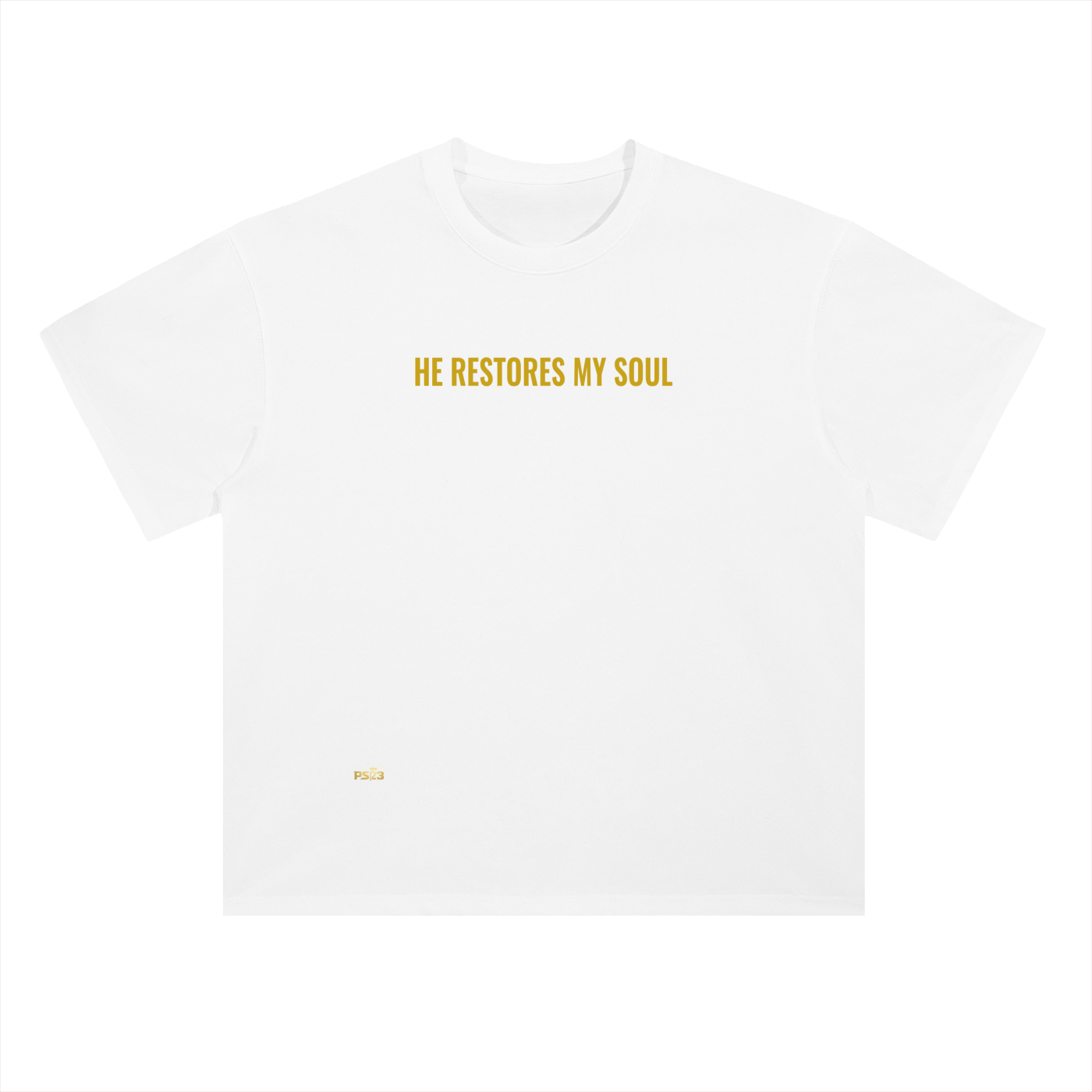 PS23 He restores my soul Heavyweight Drop Shoulder Cotton T-Shirt