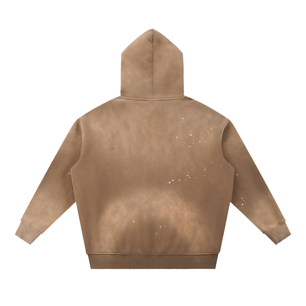PS23 Hebrew Psalm 23:1 Vintage Washed Frayed Fleece Hoodie
