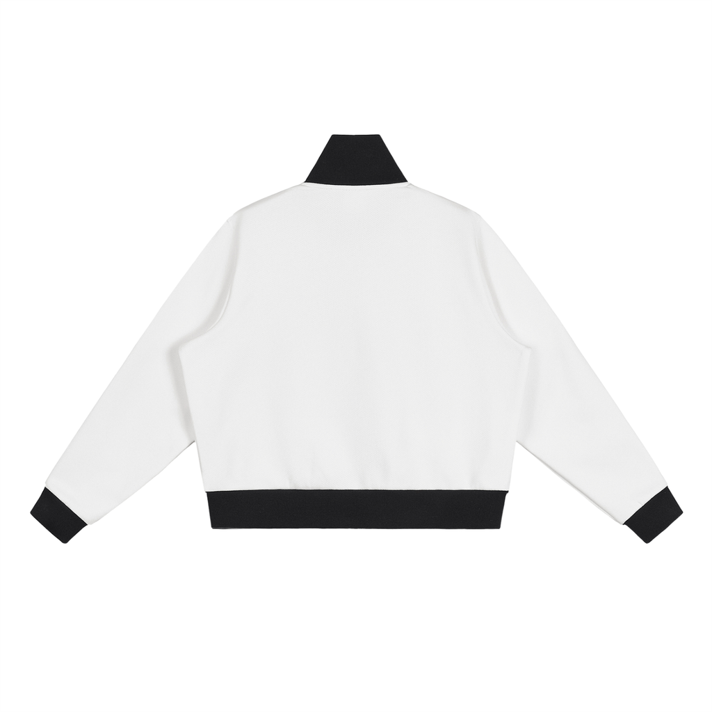 PS23 Hebrew Hope Women Contrast Side Stripe Fleece Cropped Track Jacket