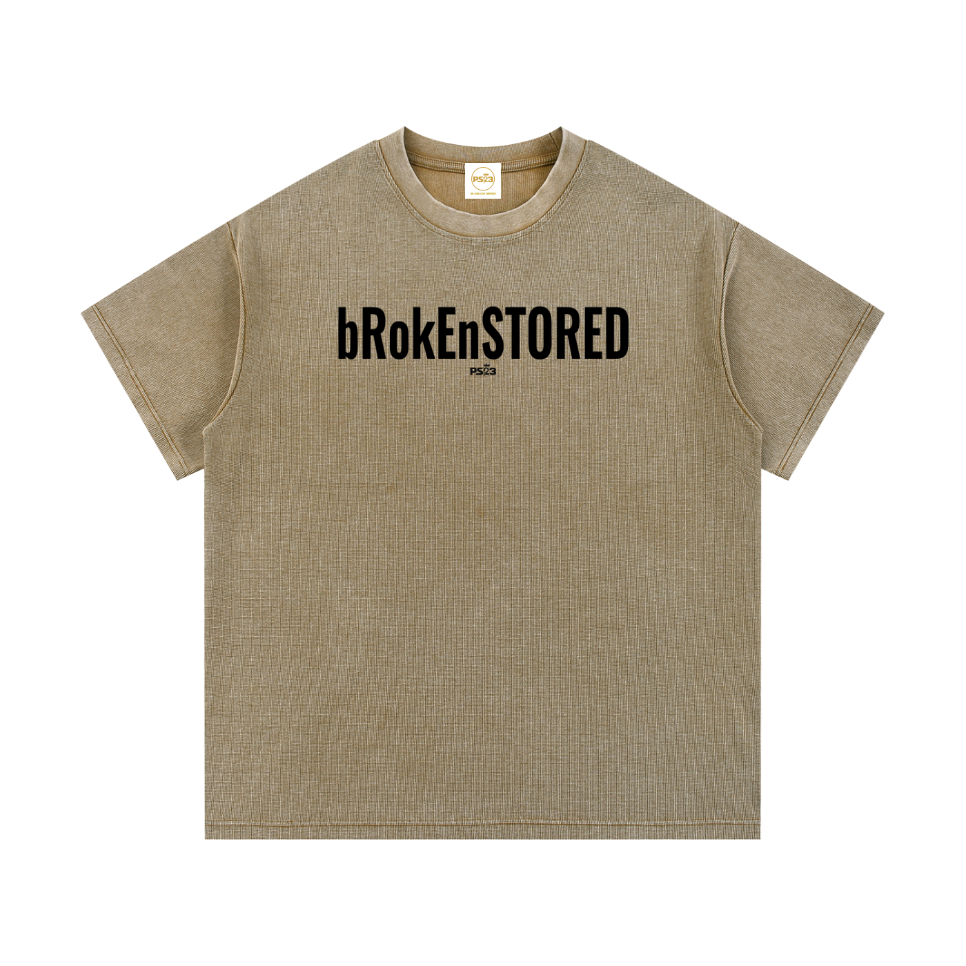 PS23 Brokenstored Mineral Wash Waffle Knit T-Shirt