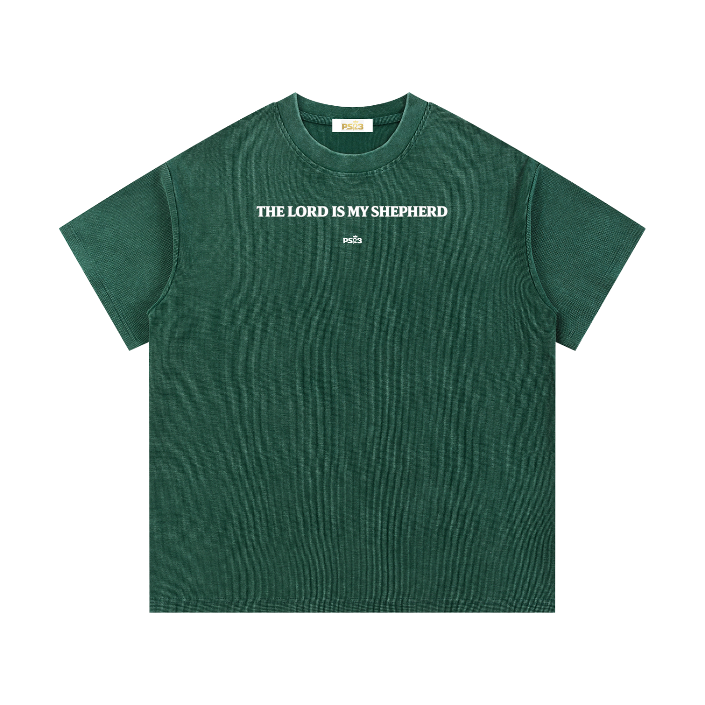PS23 The Lord is my shepherd Mineral Wash Waffle Knit T-Shirt