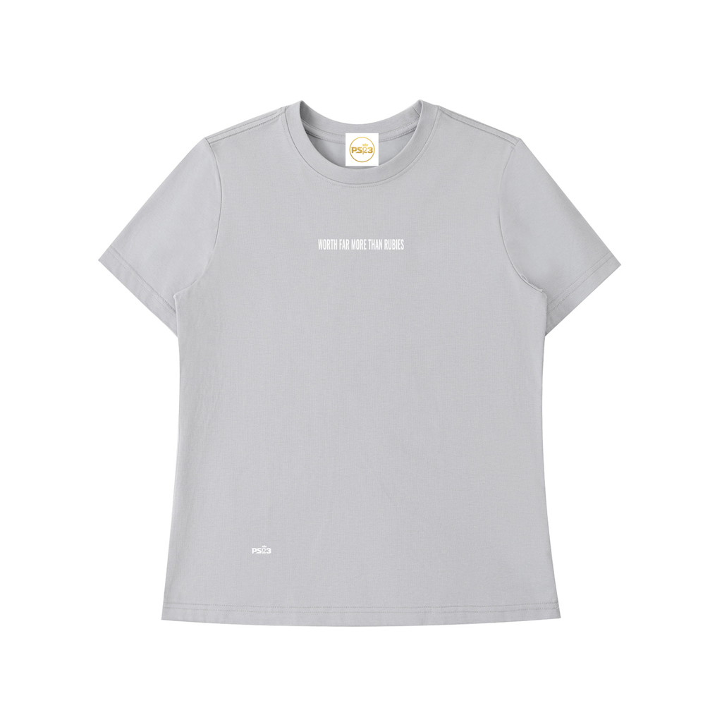 PS23 Women Worth far more than rubies Essential Standard Shoulder T-Shirt