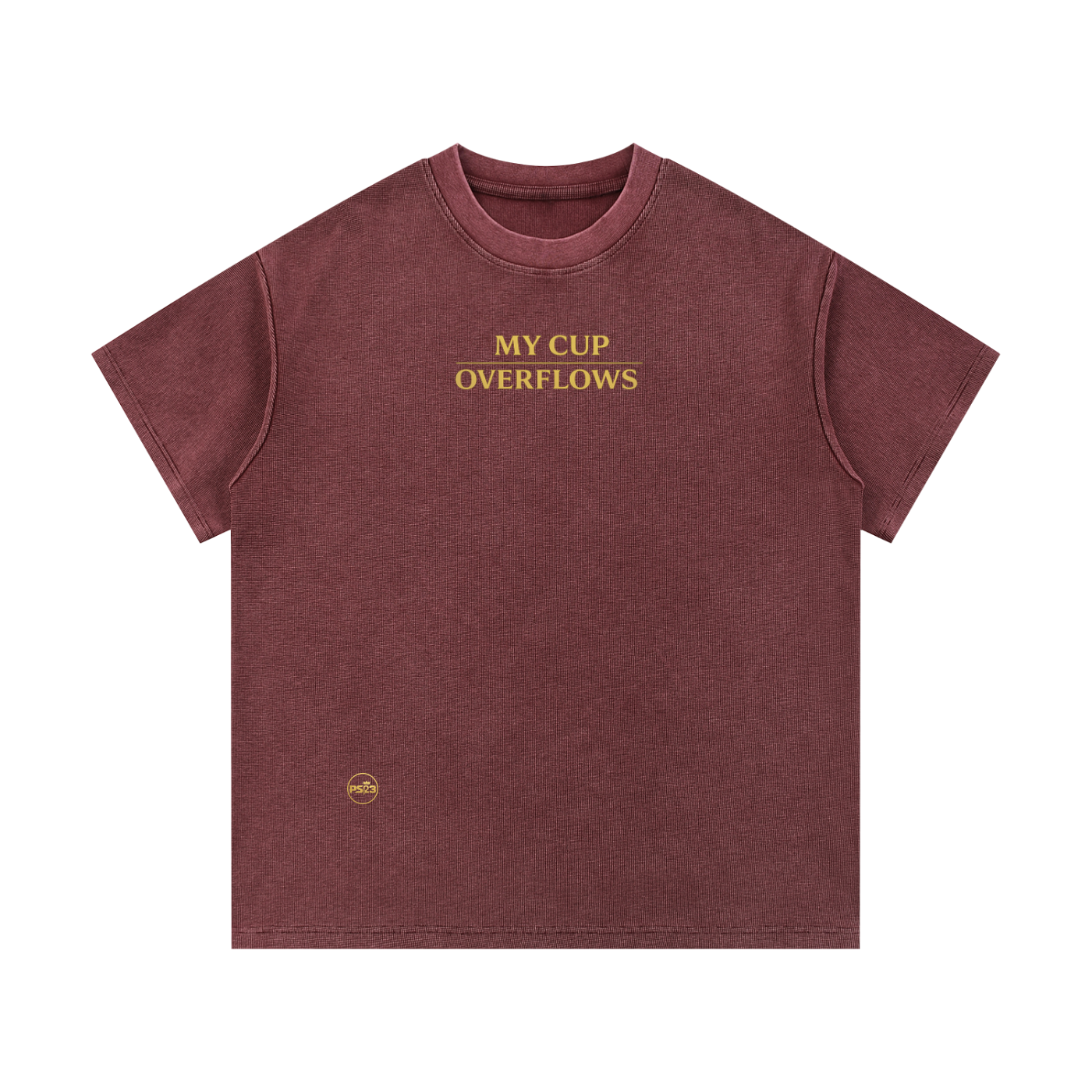 PS23 My cup overflows Mineral Wash Waffle Knit T-Shirt