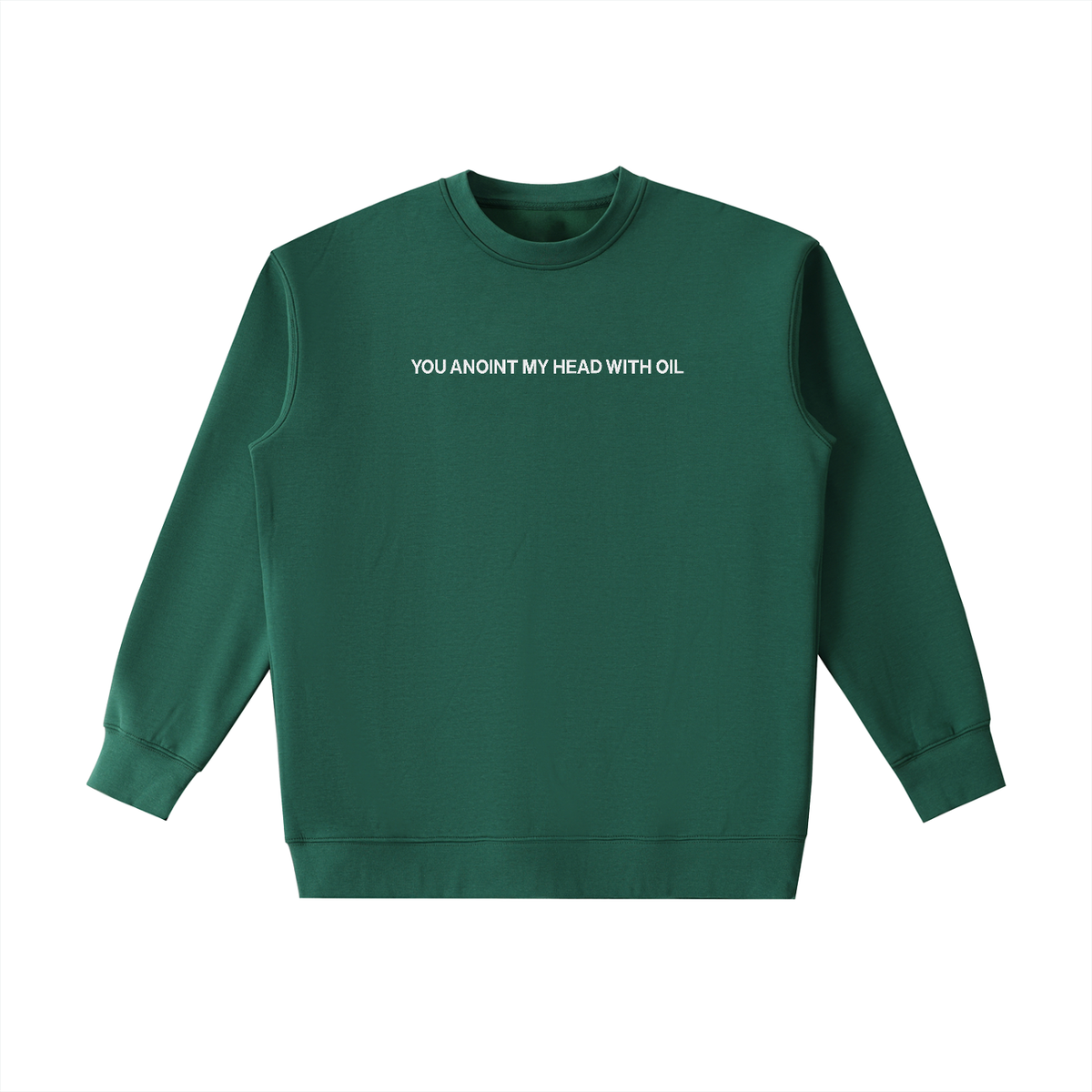 PS23 Embroidery You anoint my head with oil Essential Heavyweight Crewneck Sweatshirt