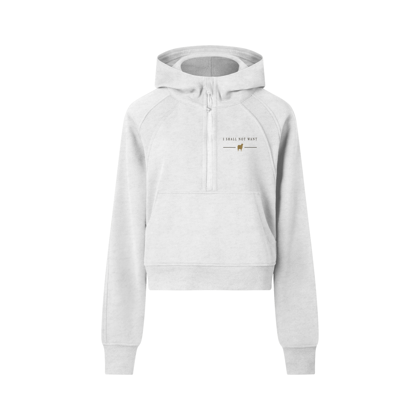 PS23 Women I shall not want Cropped Half-Zip Hoodie