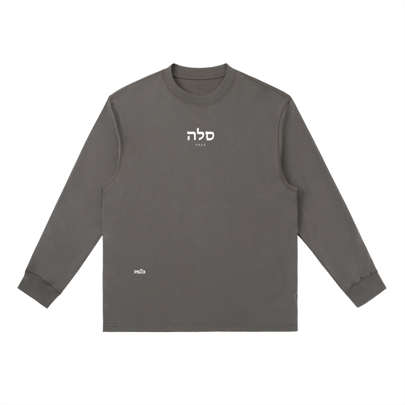 PS23 Hebrew Selah Essential Crewneck Long-Sleeve T-Shirt