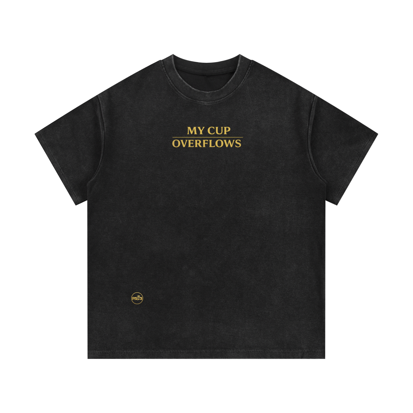 PS23 My cup overflows Mineral Wash Waffle Knit T-Shirt