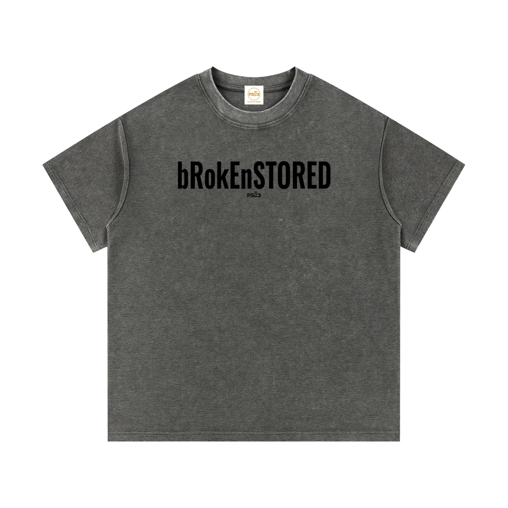 PS23 Brokenstored Mineral Wash Waffle Knit T-Shirt