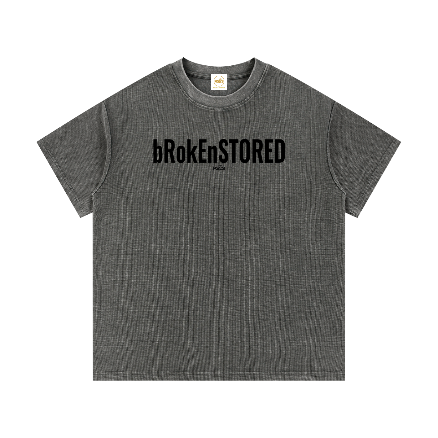 PS23 Brokenstored Mineral Wash Waffle Knit T-Shirt