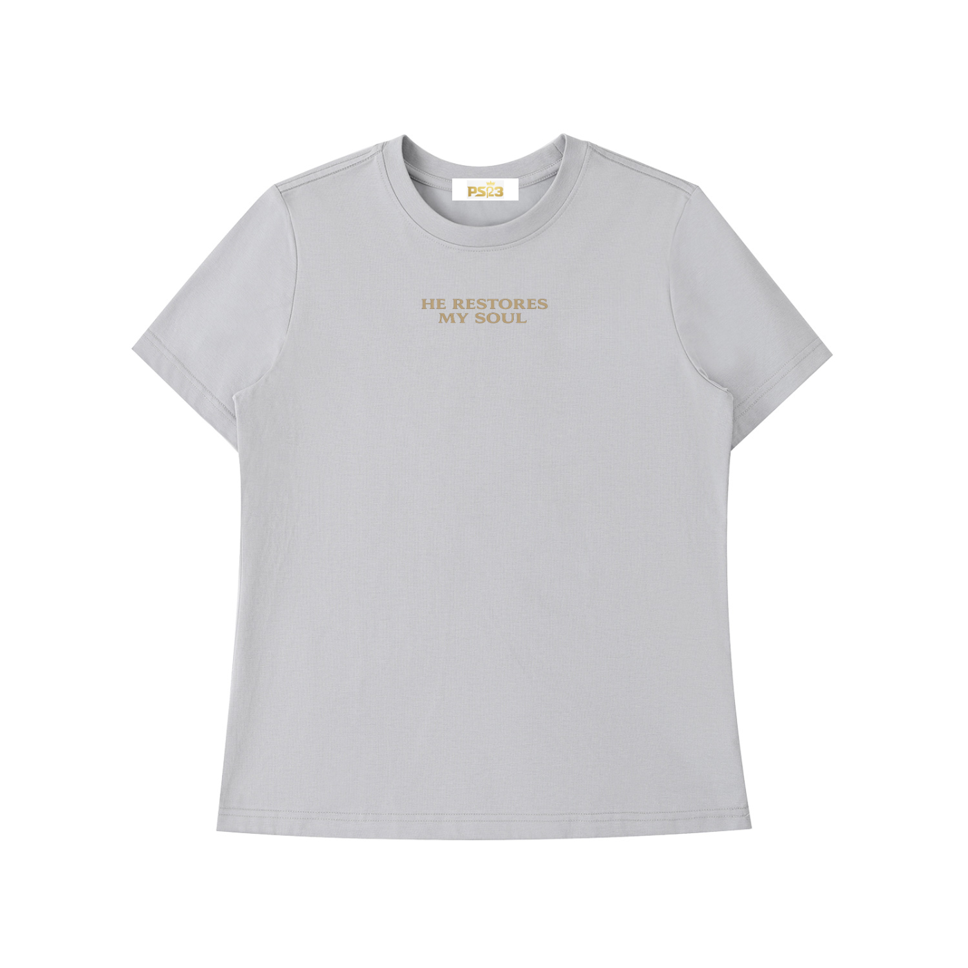 PS23 Women He restores my soul Essential Standard Shoulder T-Shirt