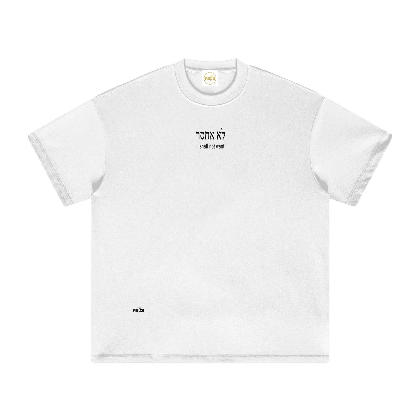 PS23 Hebrew I shall not want Heavyweight Earth Tone T-Shirt