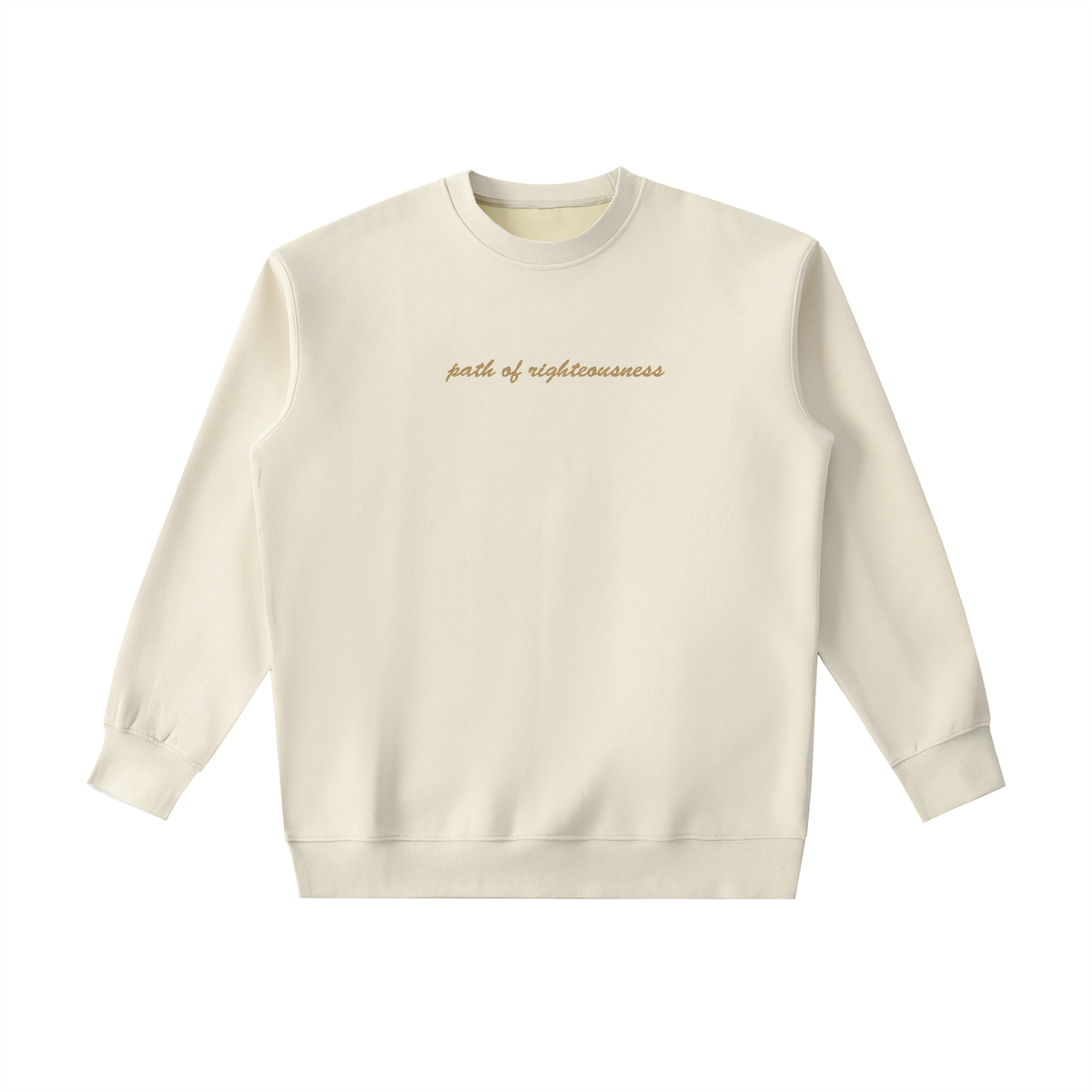 PS23 Embroidery path of righteousness Essential Heavyweight Crewneck Sweatshirt