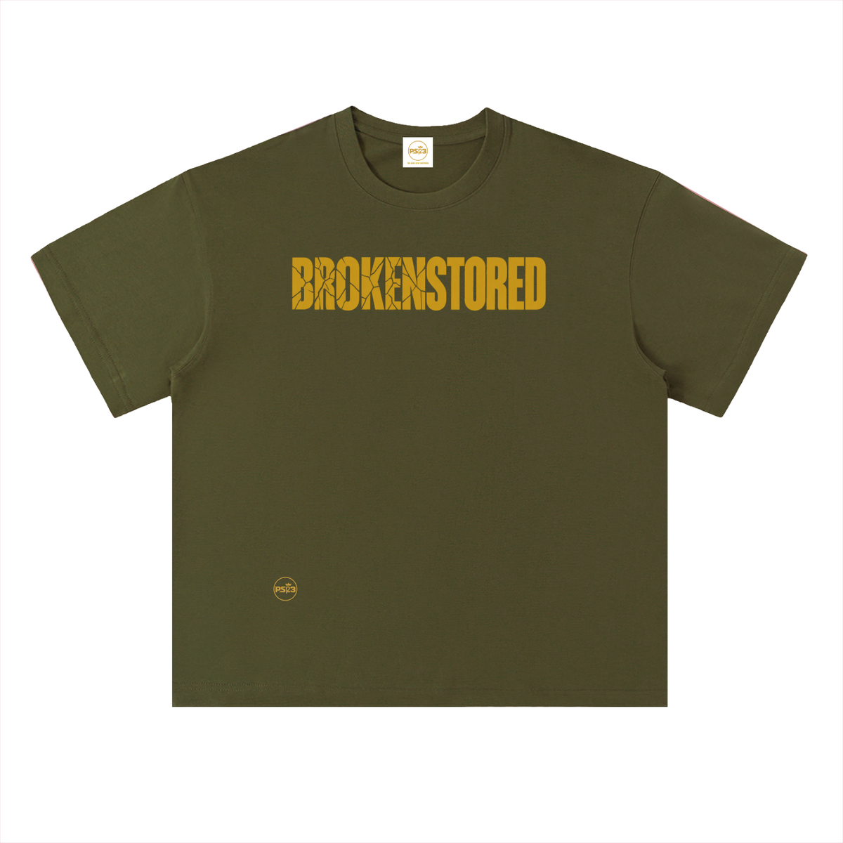 PS23 Brokenstored Gold Heavyweight Drop Shoulder Cotton T-Shirt