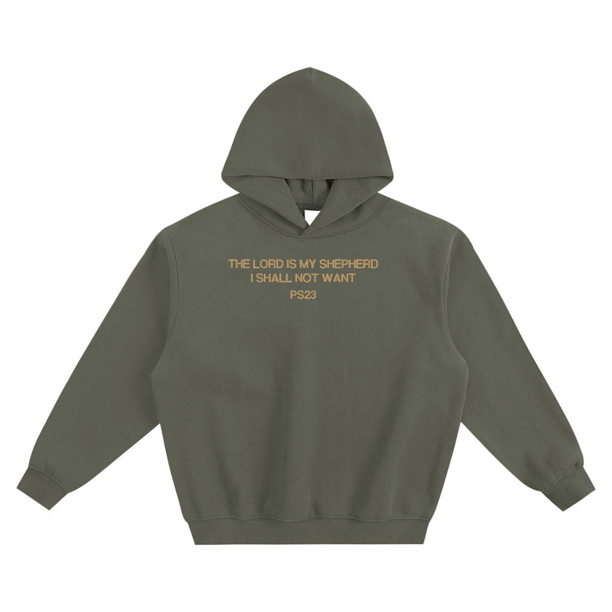 PS23 Embroidery Psalm 23:1 Fleeced Boxy Hoodie
