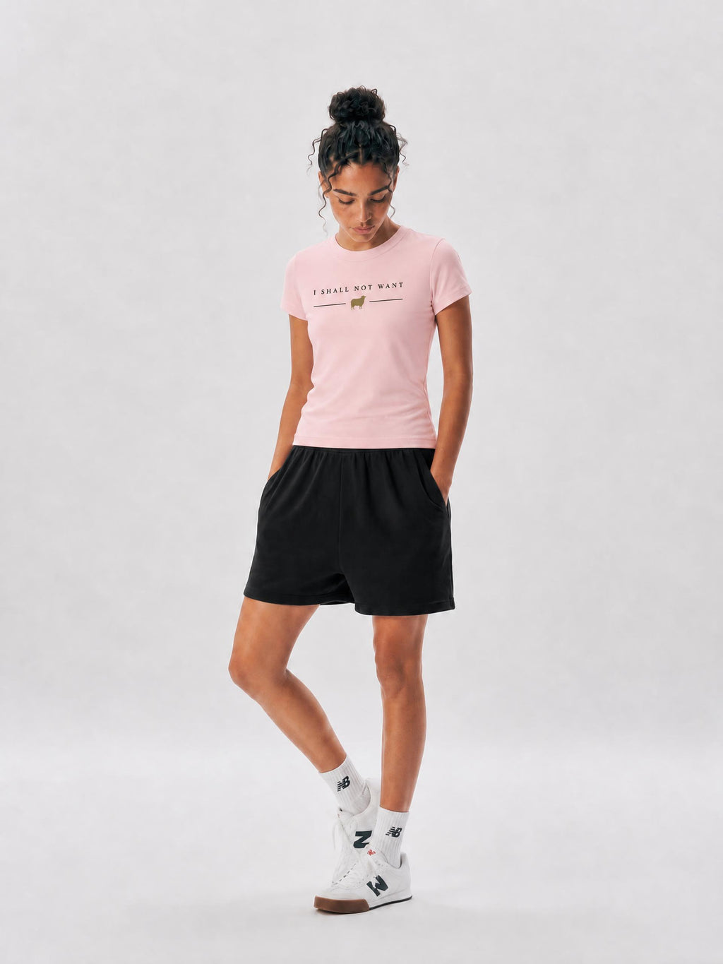 PS23 Women I shall not want Essential Bodycon Crewneck T-Shirt