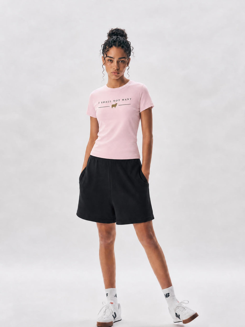 PS23 Women I shall not want Essential Bodycon Crewneck T-Shirt