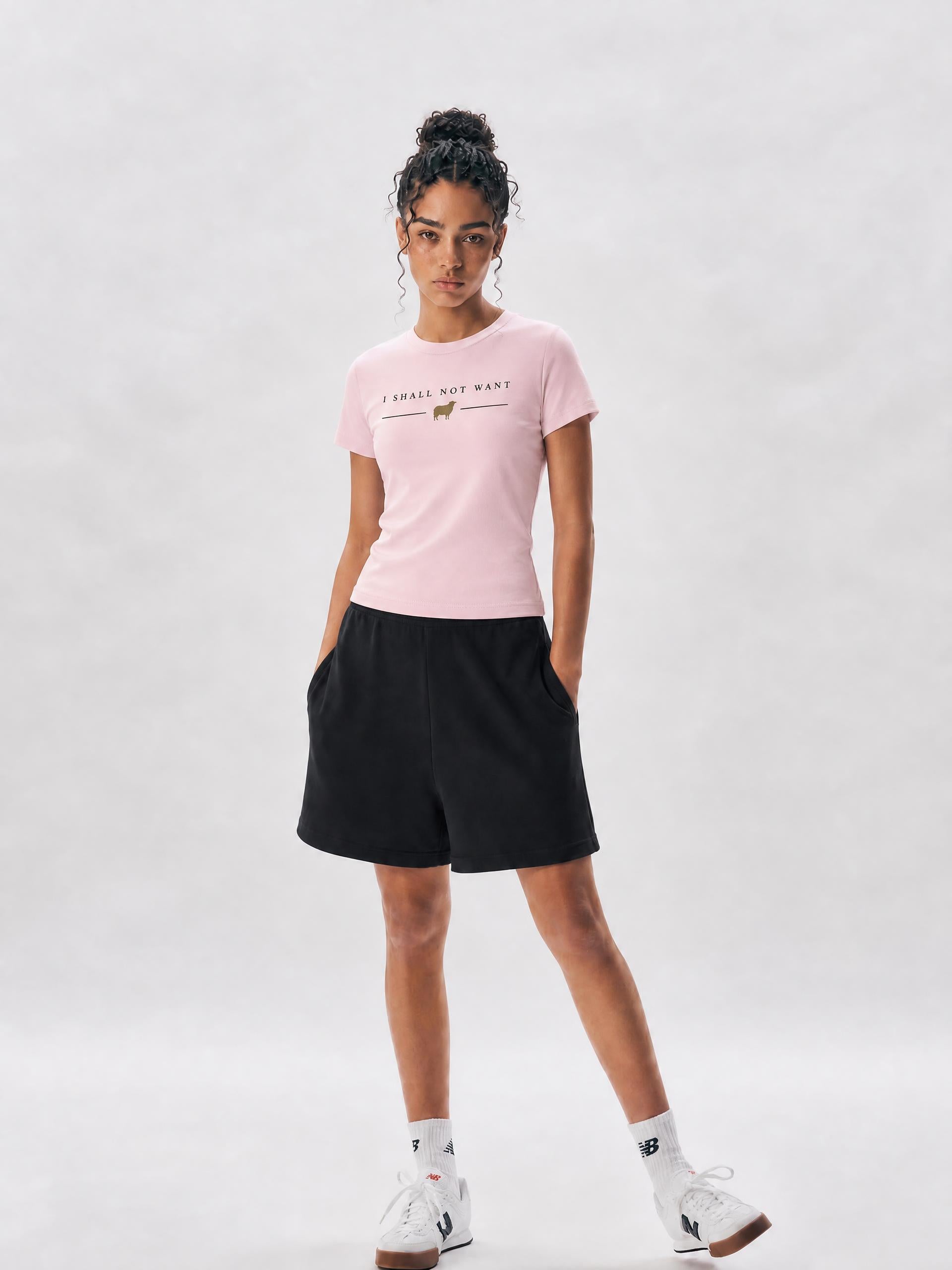 PS23 Women I shall not want Essential Bodycon Crewneck T-Shirt