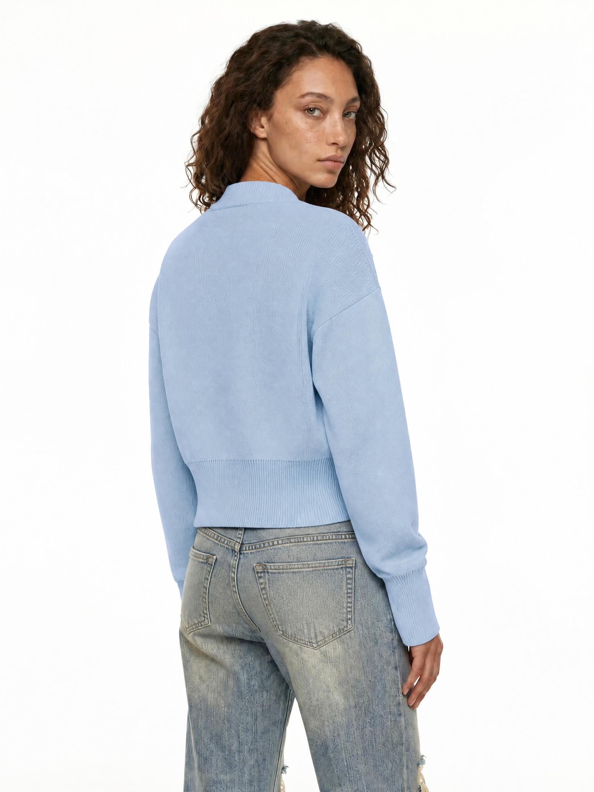 PS23 Hebrew Hesed Women’s Mock Neck Zip Up Cardigan