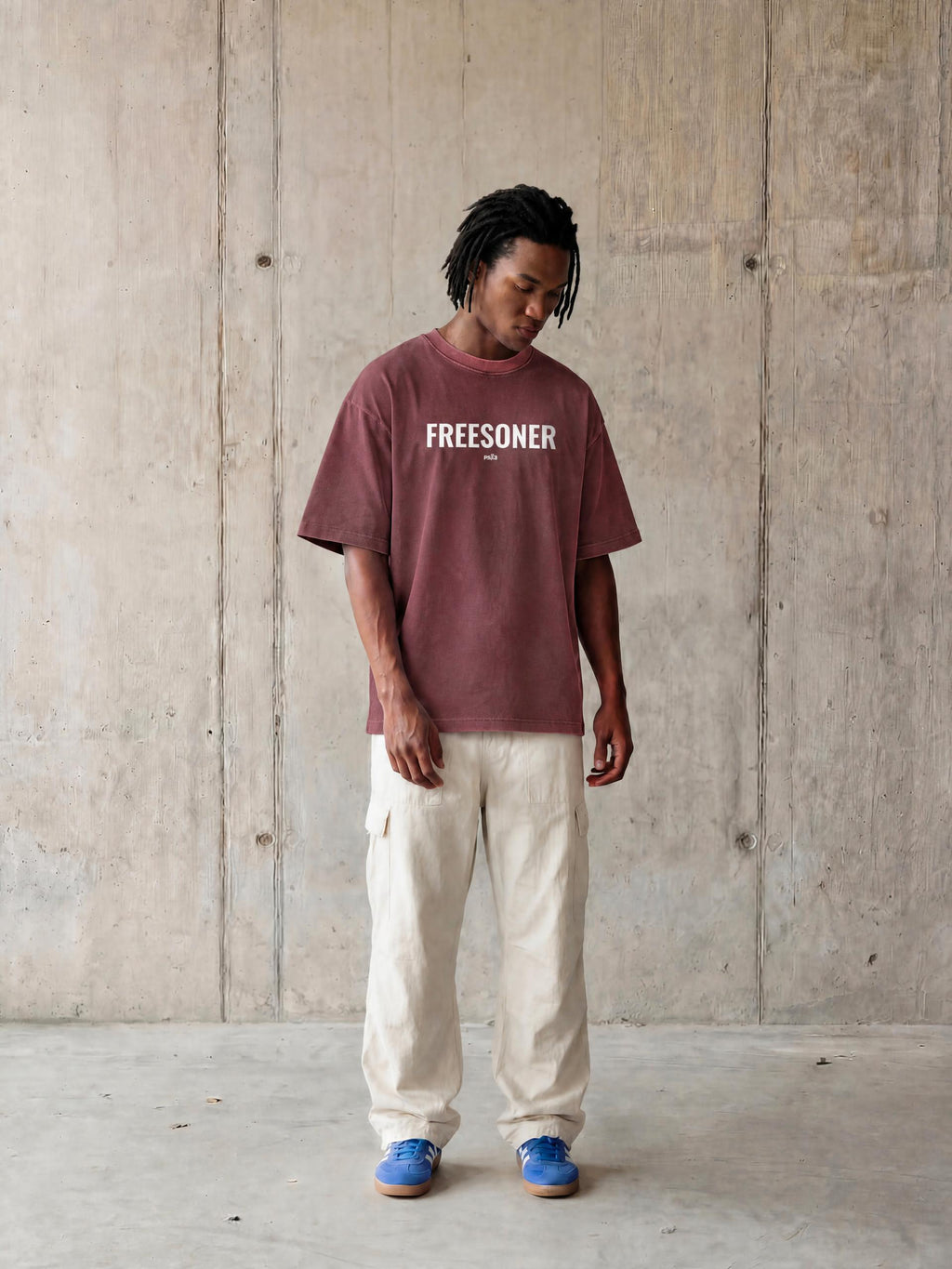 PS23 Freesoner Mineral Wash Waffle Knit T-Shirt