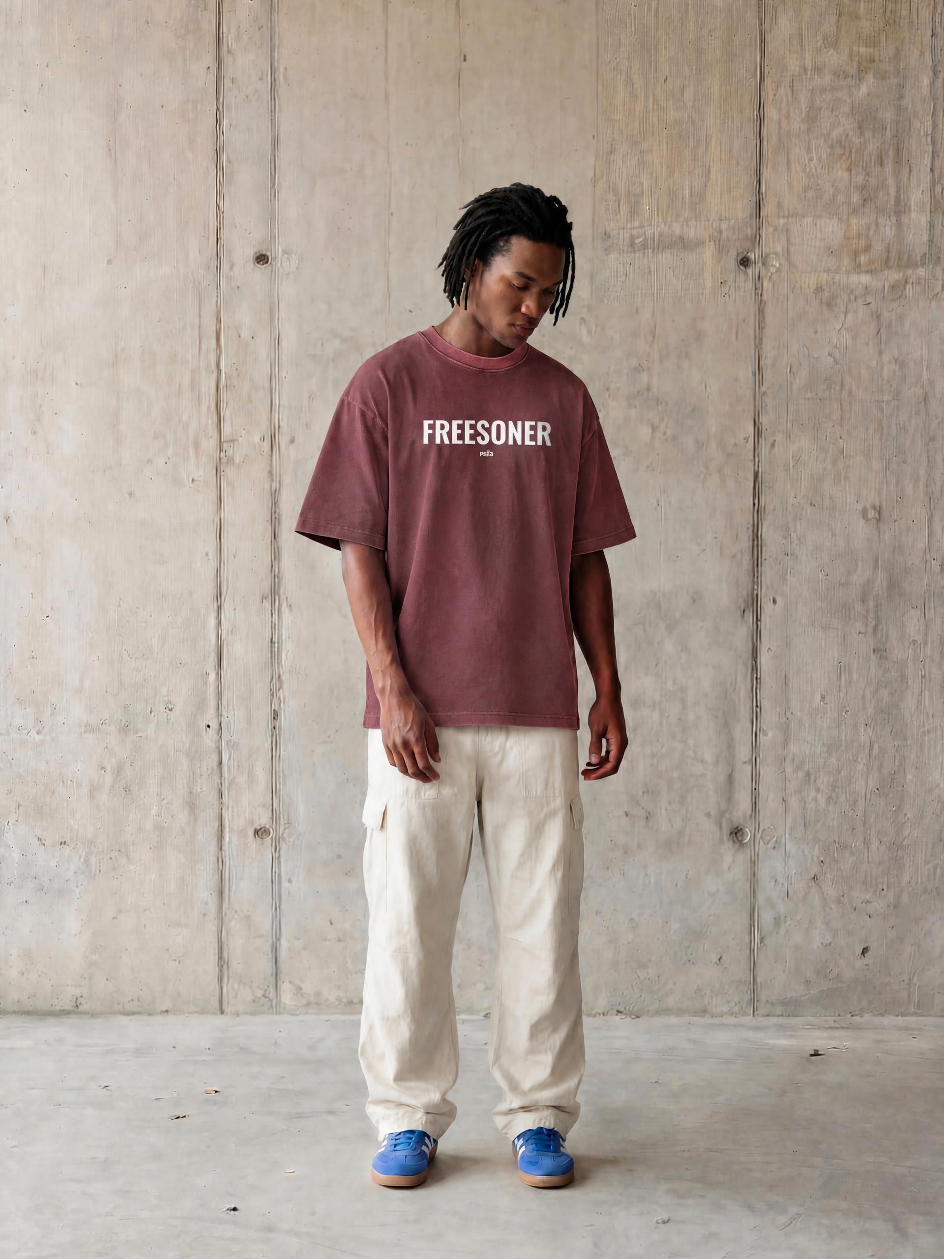 PS23 Freesoner Mineral Wash Waffle Knit T-Shirt