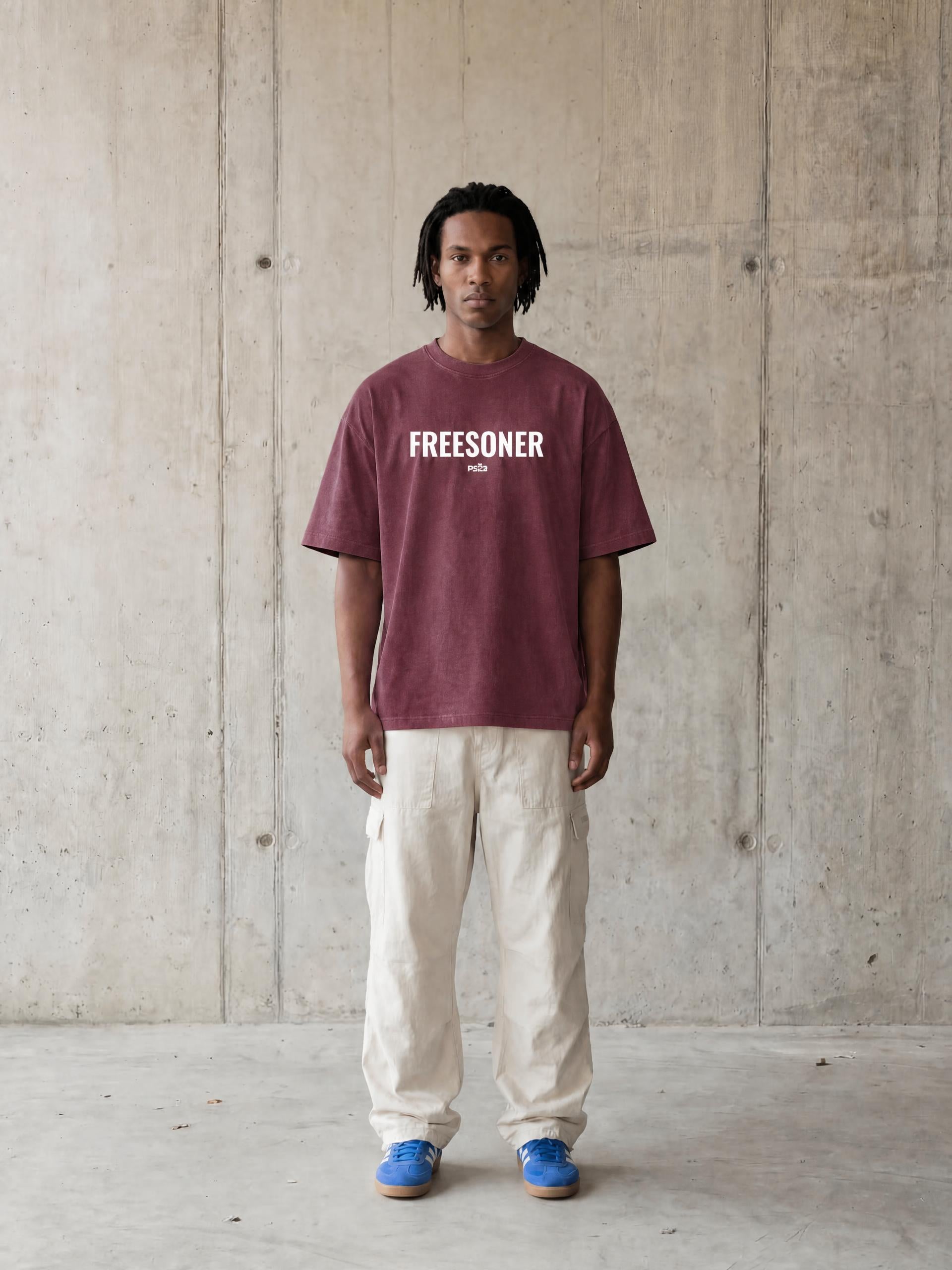 PS23 Freesoner Mineral Wash Waffle Knit T-Shirt