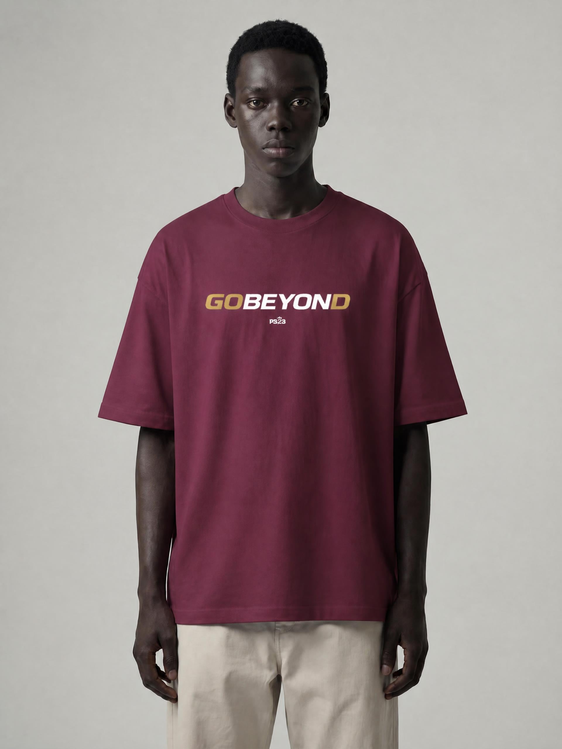 PS23 GOBEYOND Heavyweight Drop Shoulder Cotton T-Shirt