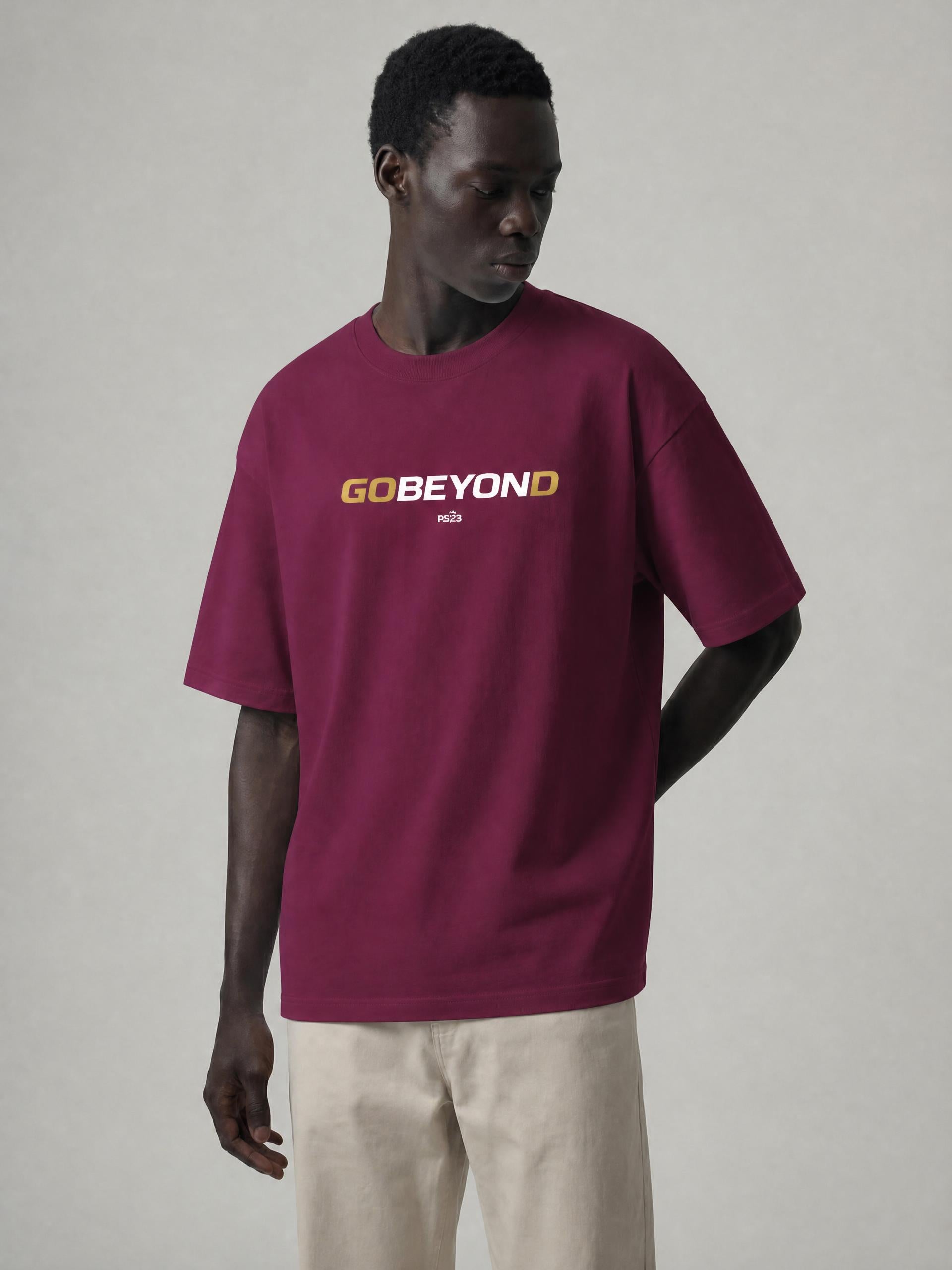 PS23 GOBEYOND Heavyweight Drop Shoulder Cotton T-Shirt