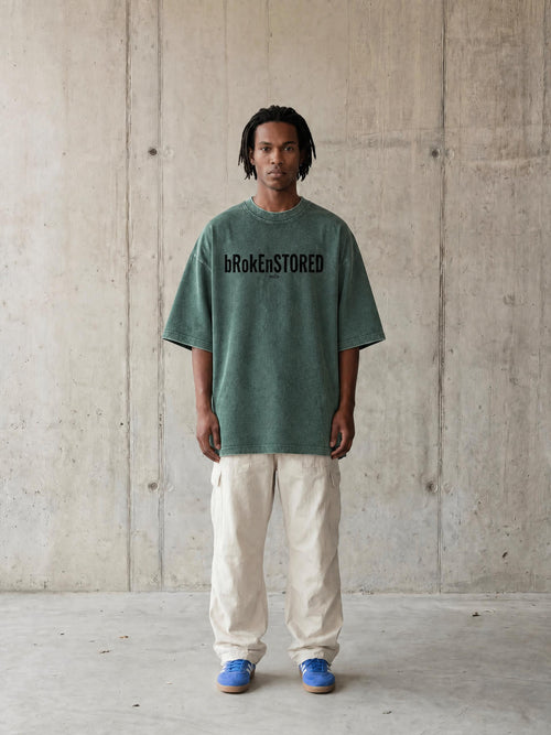 PS23 Brokenstored Mineral Wash Waffle Knit T-Shirt