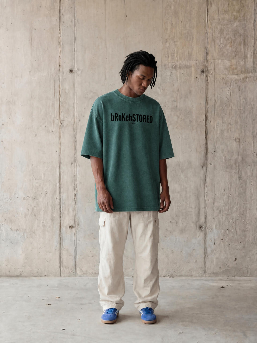 PS23 Brokenstored Mineral Wash Waffle Knit T-Shirt