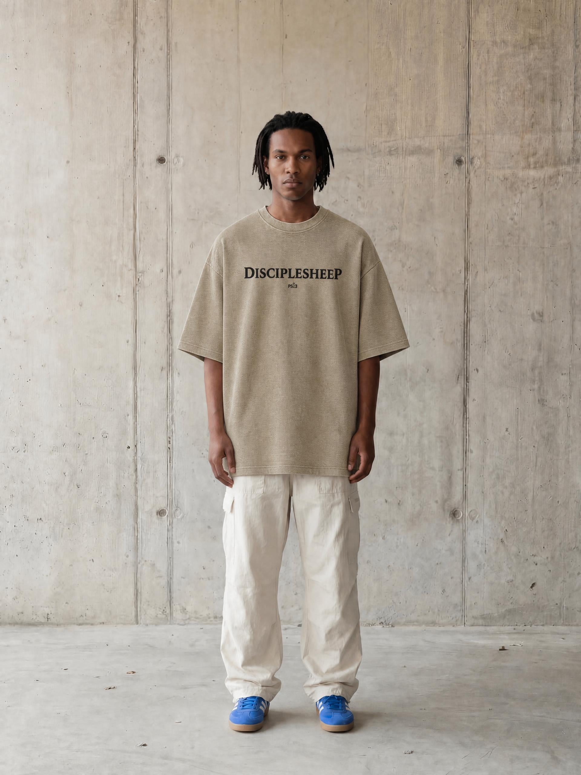 PS23 DisciplesheeP Mineral Wash Waffle Knit T-Shirt