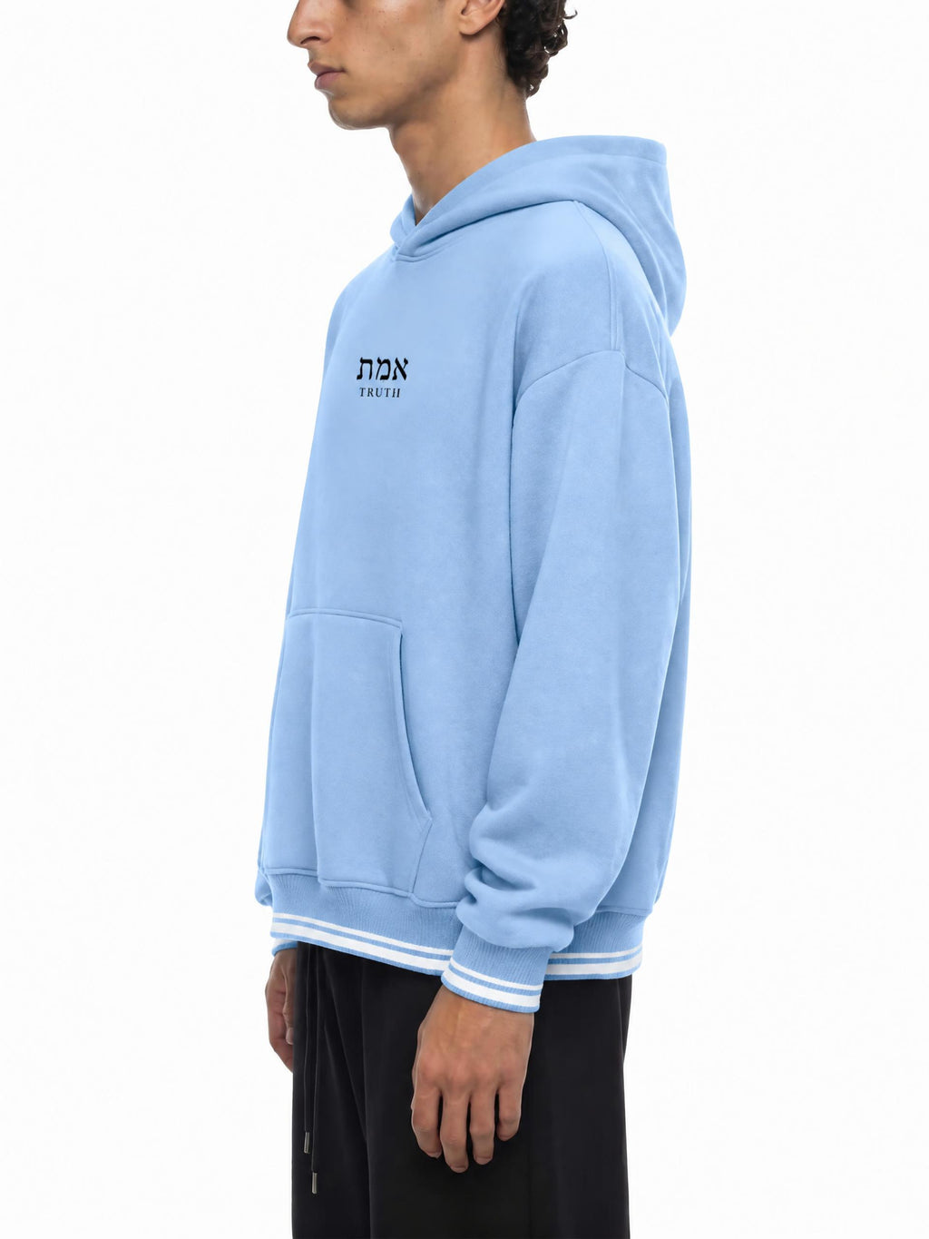PS23 Hebrew Truth Unisex Oversized Color Block Fleece Hoodie