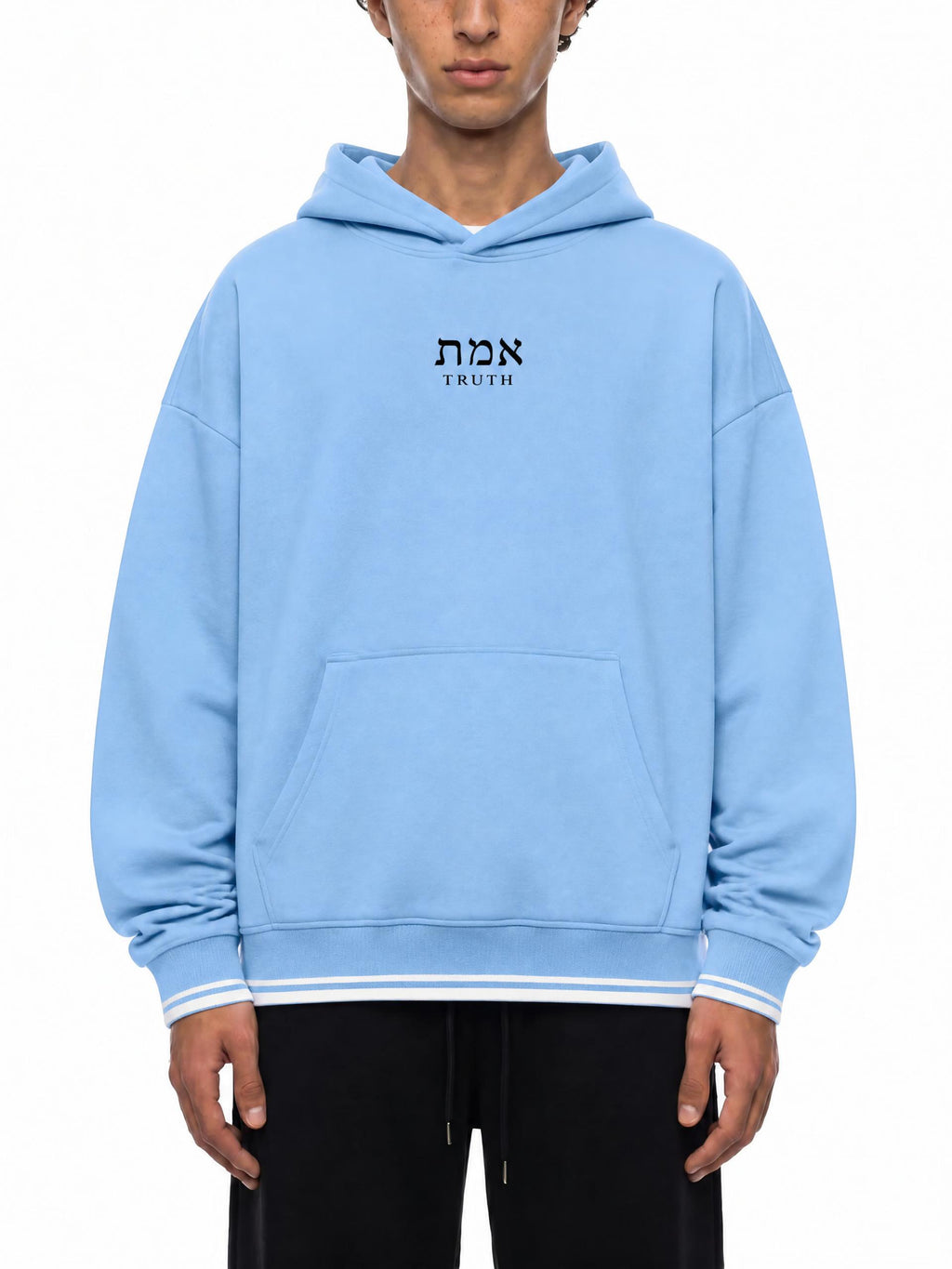 PS23 Hebrew Truth Unisex Oversized Color Block Fleece Hoodie